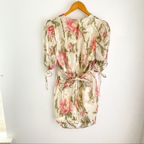 Alice McCall Salvatore Metallic Floral Mini Dress Gold Size 0 NWT - Picture 12 of 14